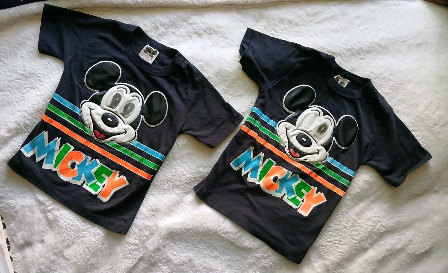 Disney Mickey Mouse Kids “Dimension Weld” Single Stitch Hem Tees Set of 2 RARE