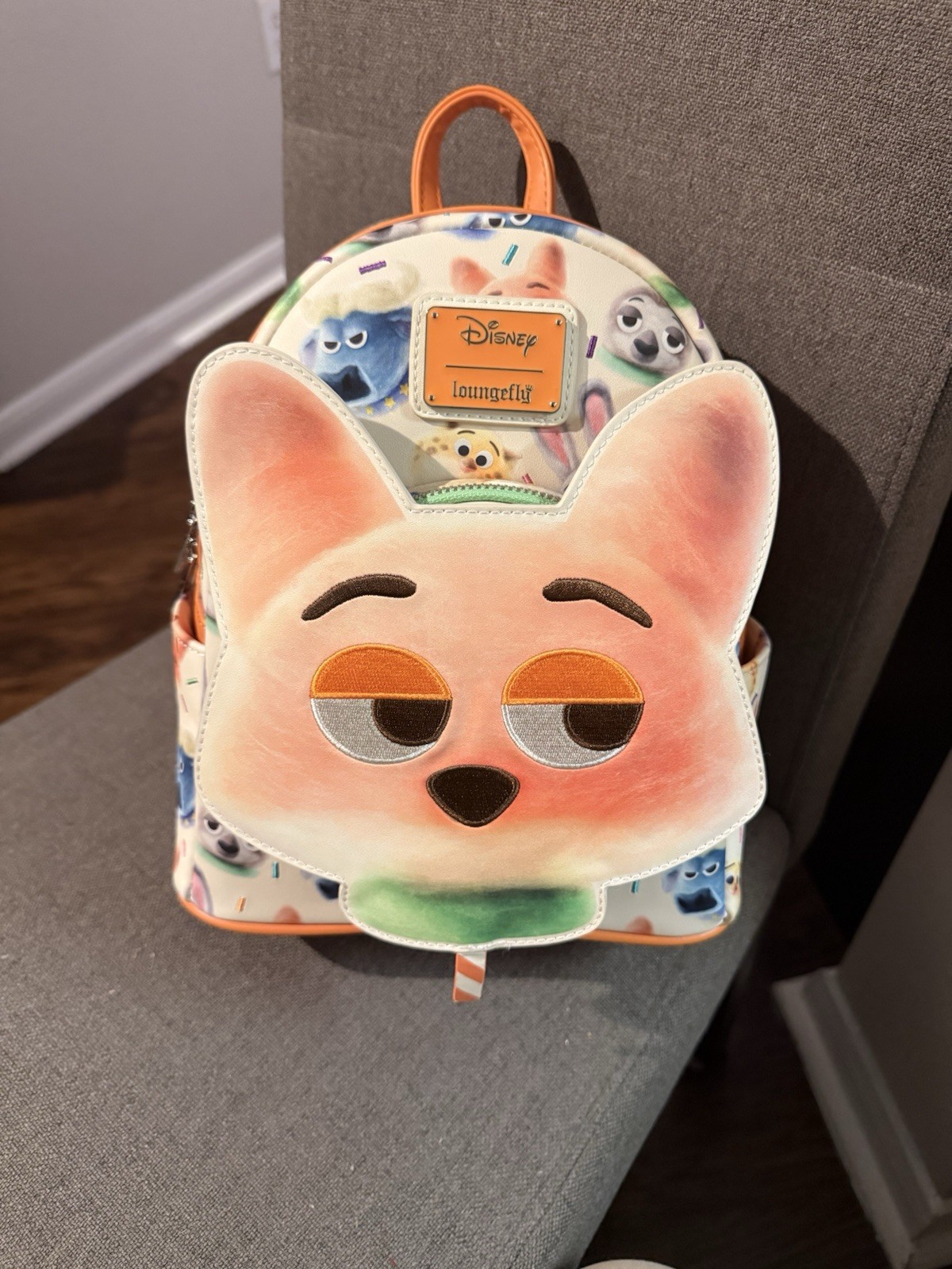 Disney Loungefly Zootopia 2, Nick Wilde Cotton Candy Mini Backpack – New