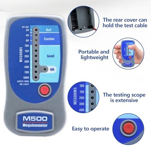 M500 Insulation Tester MEGOHMMETER, Compatible with Supco M500 Electronic Megohm