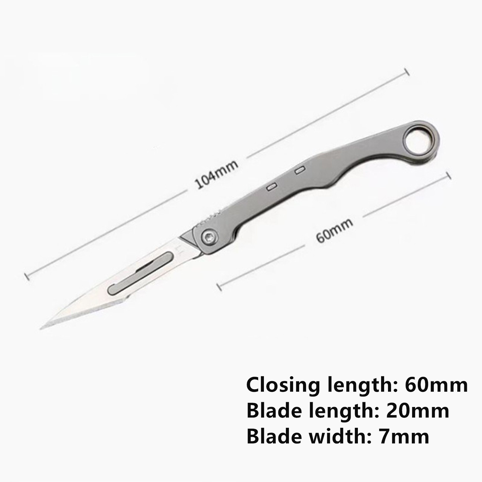 Mini Titanium Utility Folding Knife Blade Pocket Keychain Outdoor For EDC NEW
