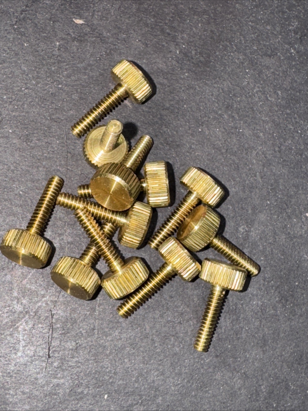 (12 Pcs) Solid BRASS 6-32 X 1/2″ Thumb Screws For Glass Holder