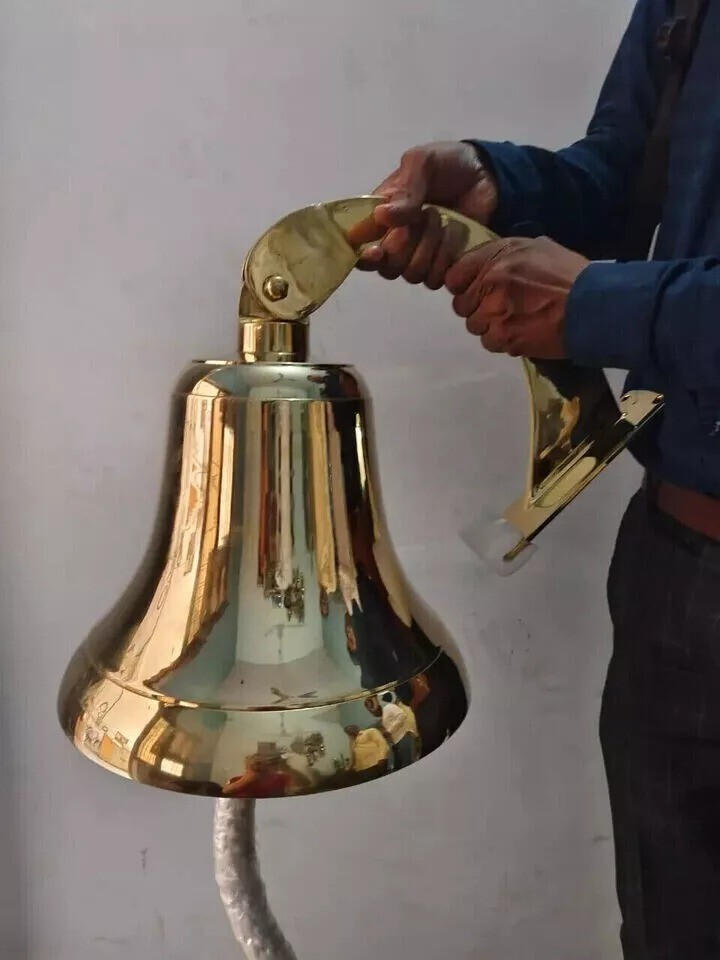 18″Big Nautical Solid Brass Ship’s Boat Bell Marine Maritime Wall Decor GIFT
