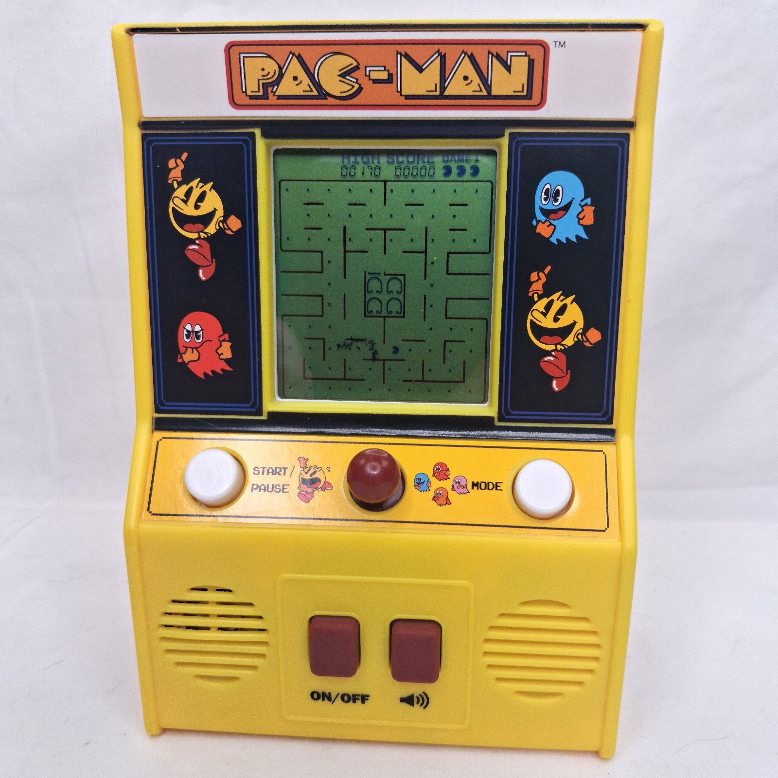 READ PacMan Hand Held Mini Arcade Game Bandai Namco Entertainment TESTED & WORKS