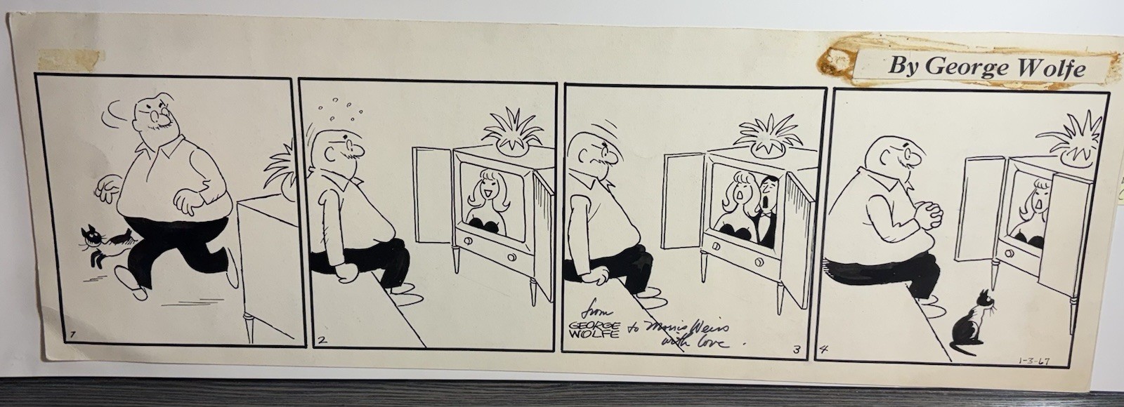 Pops Original Strip Art George Wolfe 1967 Collection Of Morris Weiss