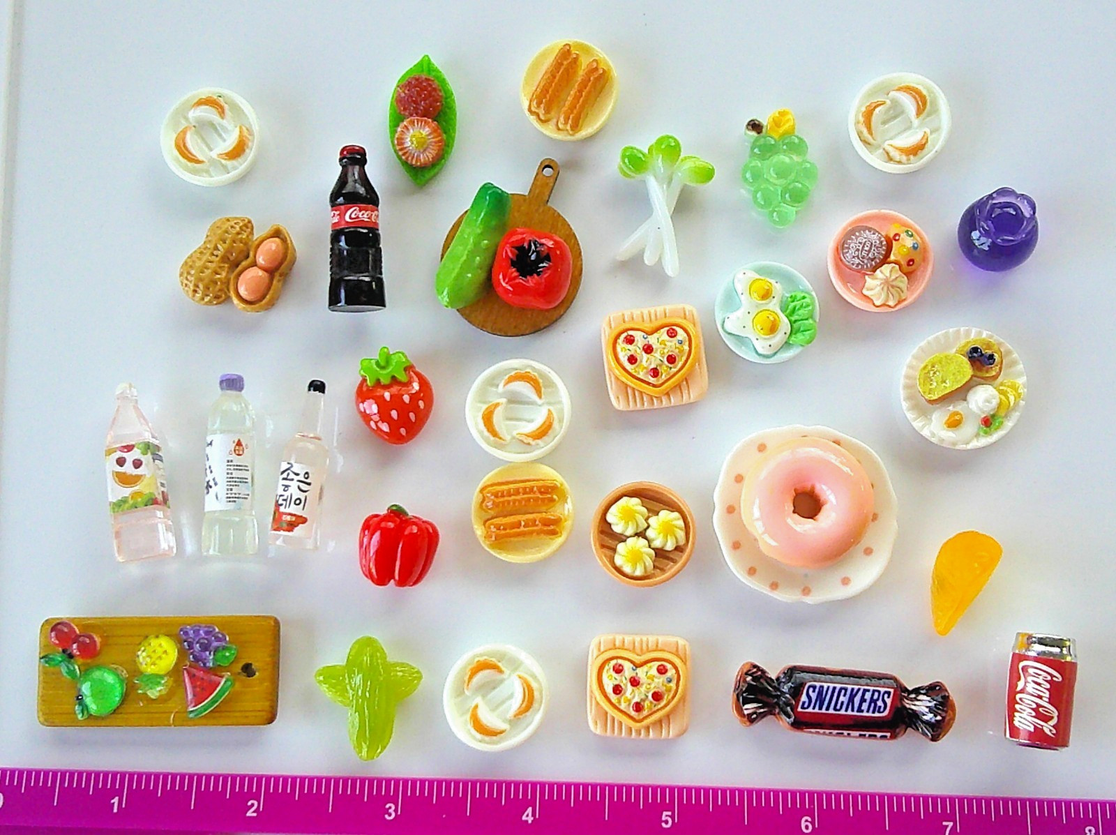 asst mini refrigerator magnets lot of 30 food and drink free shipping