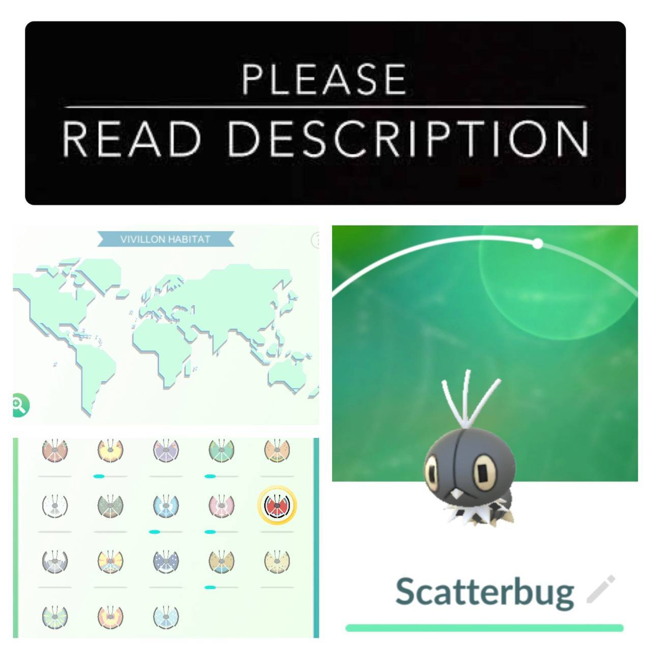 Pack of 3 Postcards from all regions for Scatterbug ev. Vivillon – Pokémon Go
