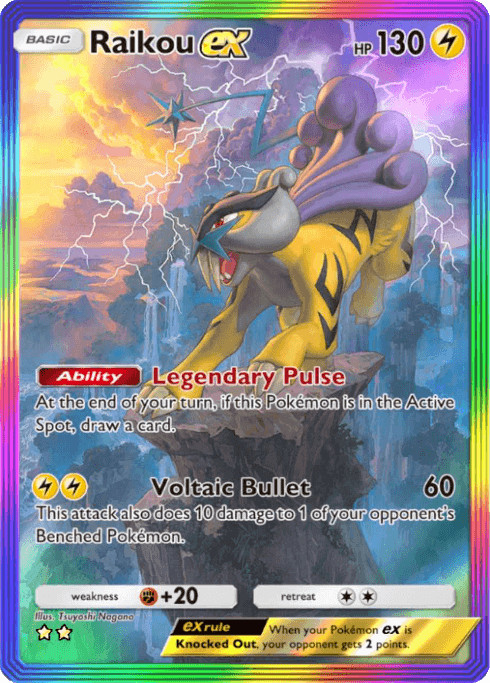 (FAST DELIVERY) Raikou ex – Rainbow Rare – ENG – Pokemon TCG Pocket