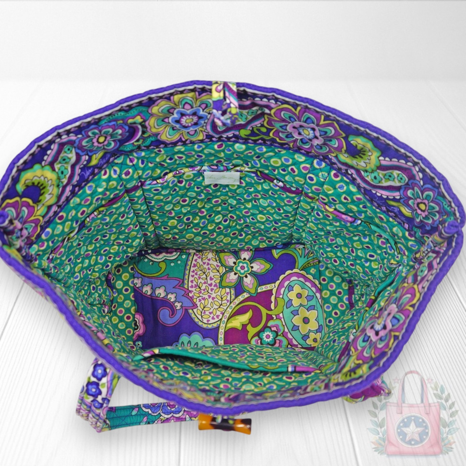 NEW ❤️ vera bradley Heather Toggle Tote Blue Green Paisley