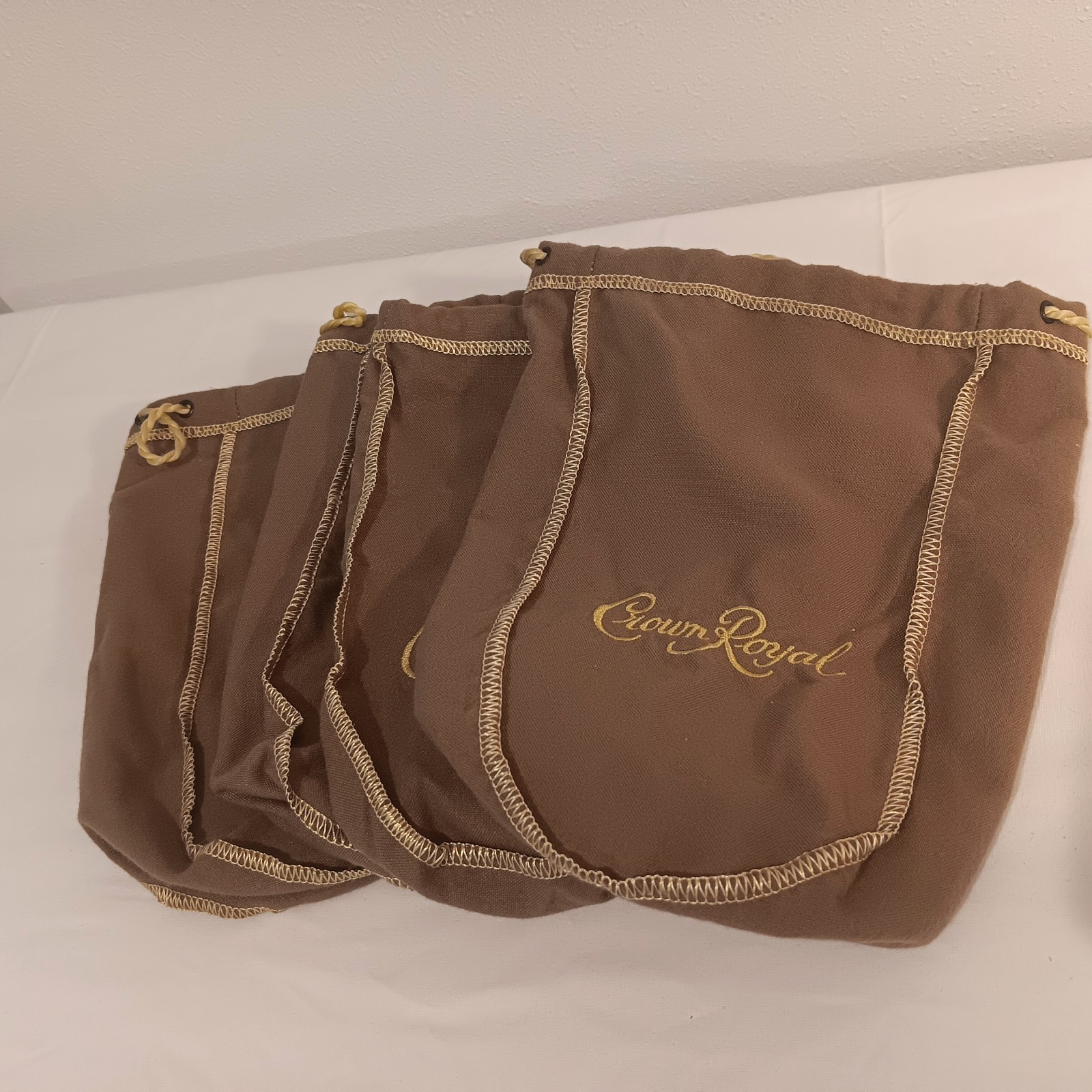 Crown Royal Bags Brown and Gold Vanilla 750 Lot of 4 Bags ONLY