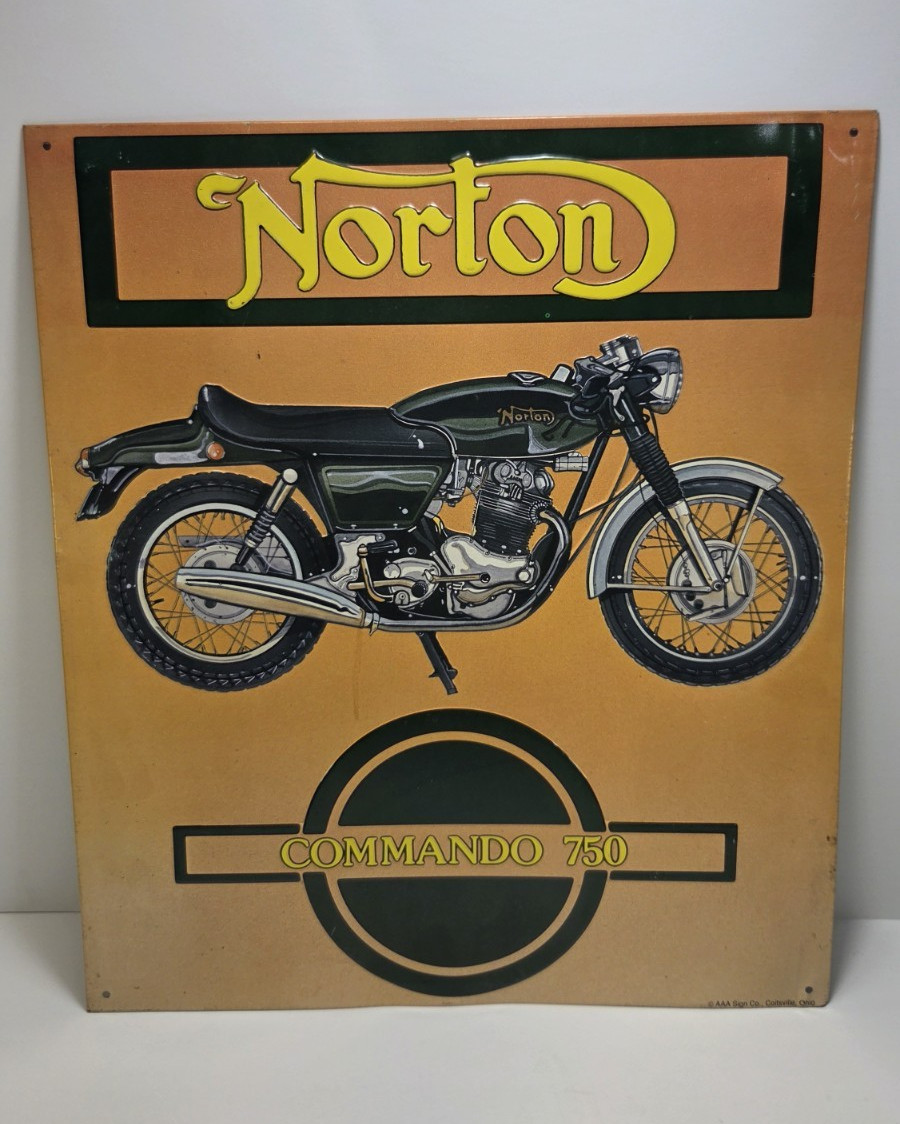Norton Commando 750 Metal Advertising Sign Plaque 1993