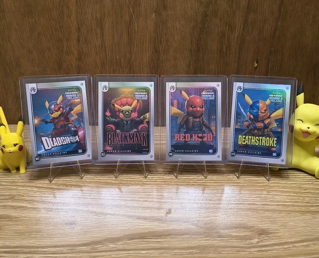 Pikachu Cosplay – Gotham Underworld Villians – 4 Card Lot – Refractive Holo – NM