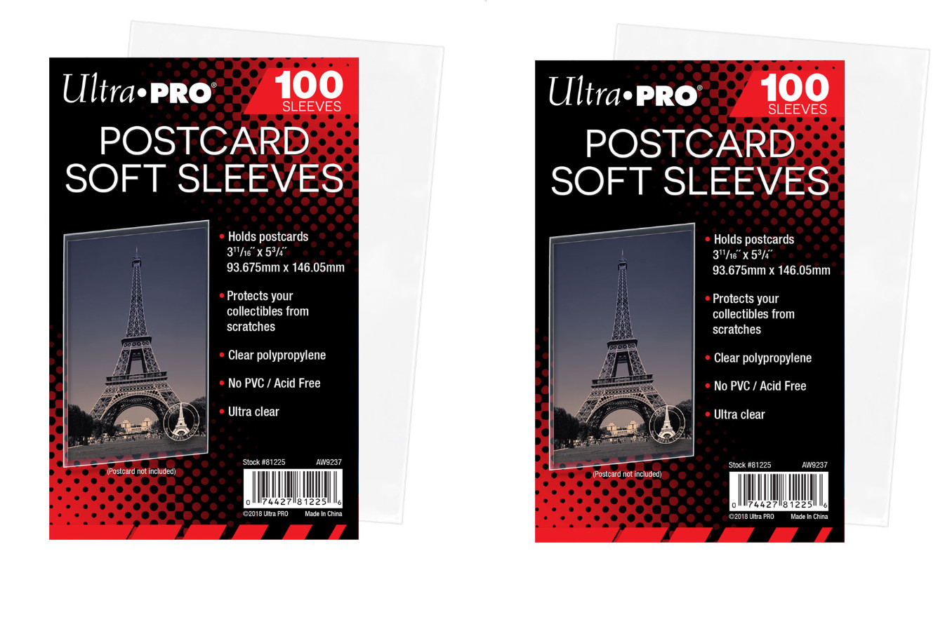 (200 – 2 Packs) Ultra Pro Standard Postcard Sleeves Archival Acid Free No PVC