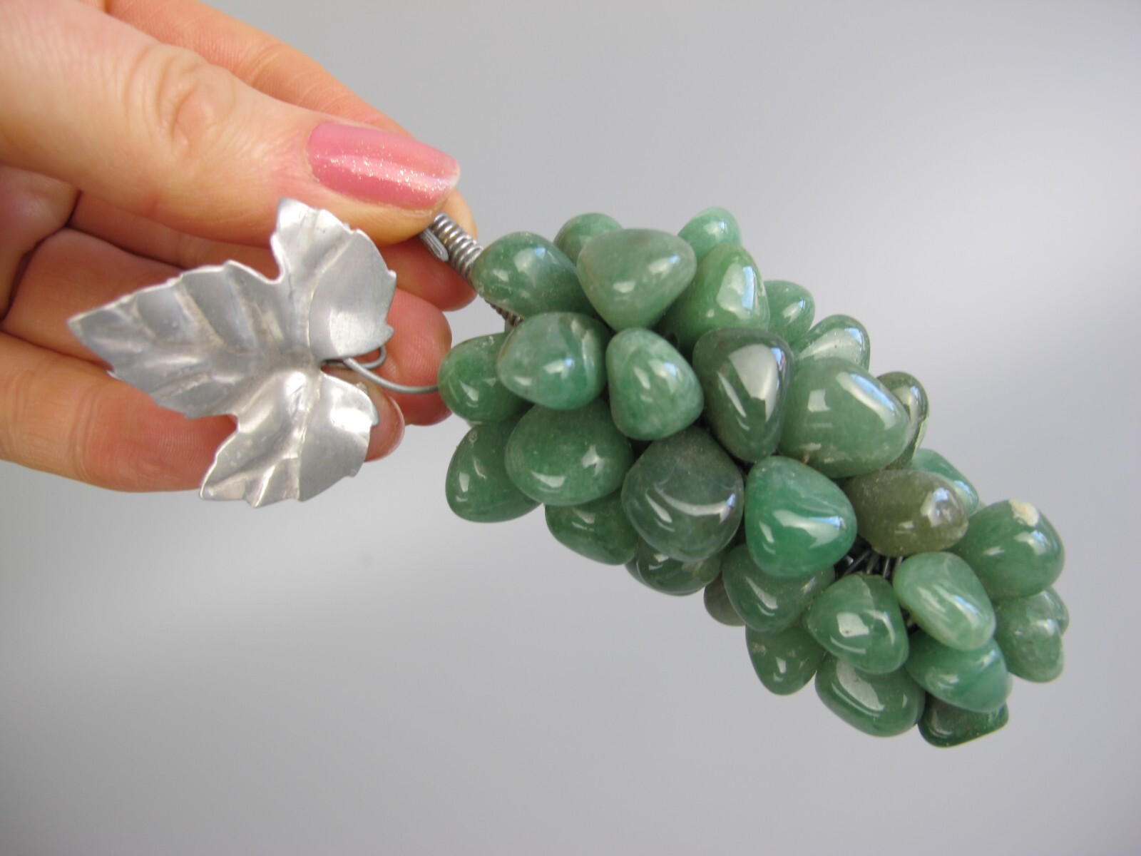 Bunch/Cluster Stone Grapes. Stone Marble Green Aventurine Crystal Gemstone.