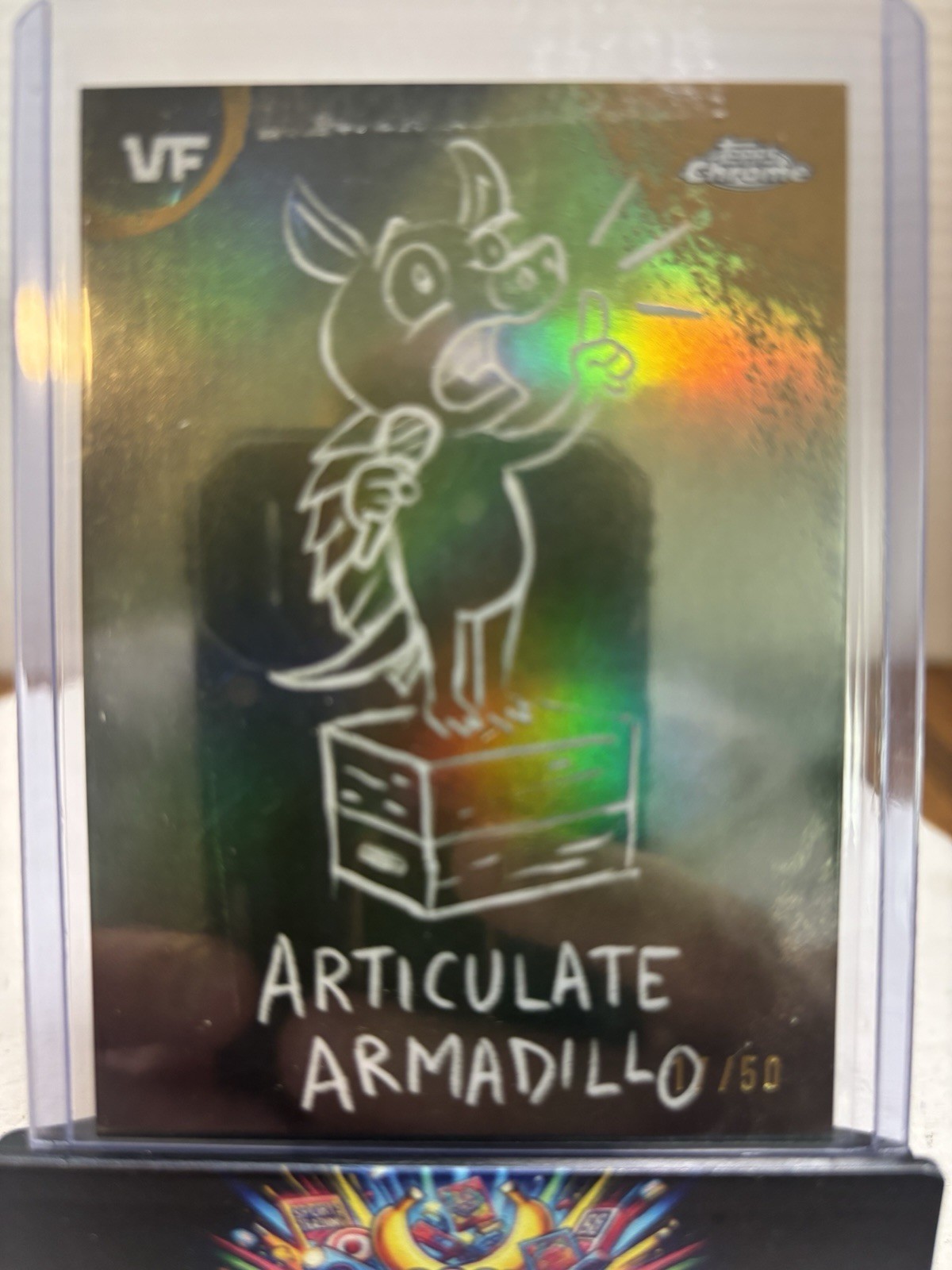 2026 Topps Chrome VeeFriends Articulate Armadillo Gold Refractor17/50 Chalkboard