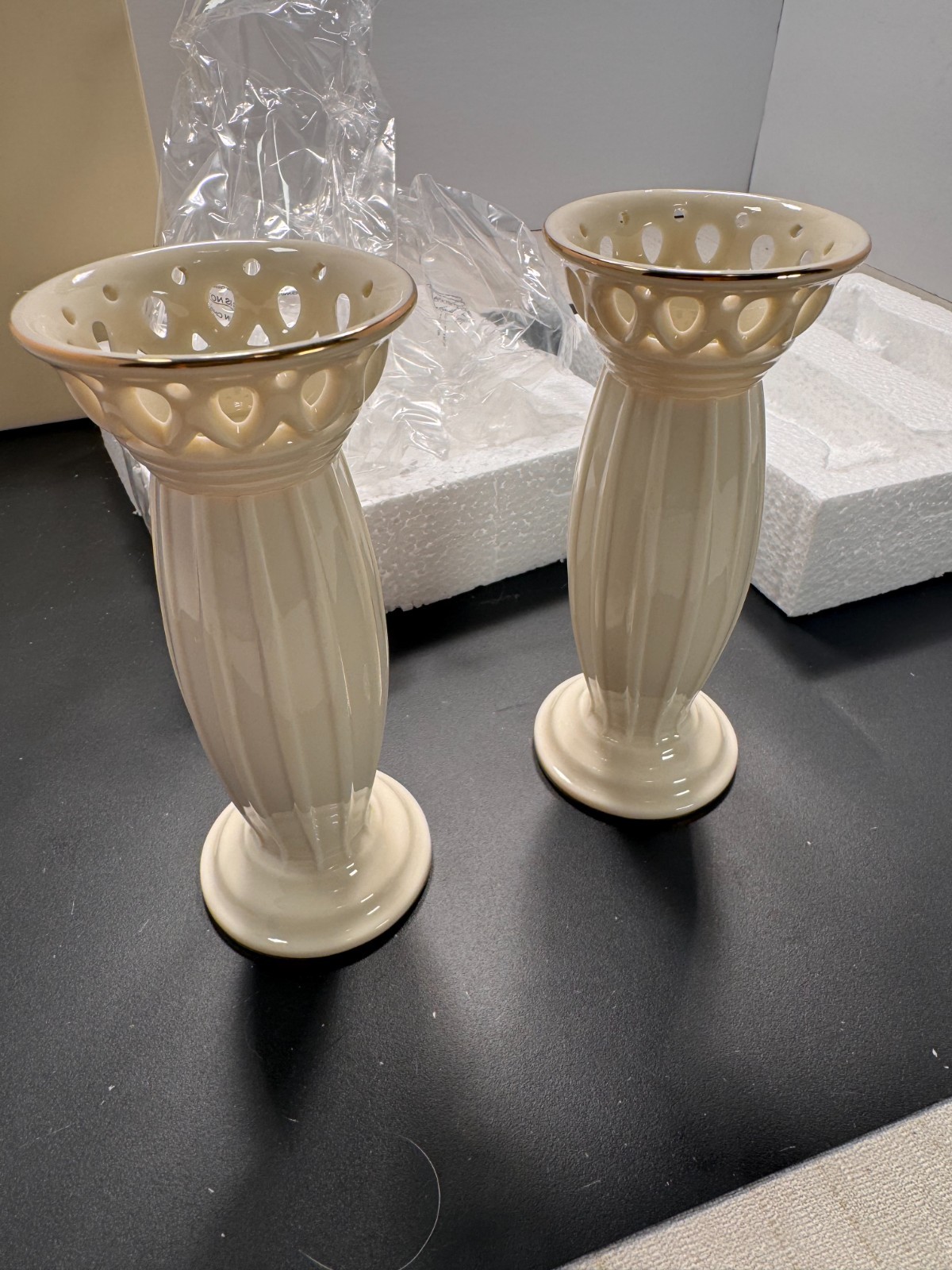 Lenox Illuminations Pleated Candlesticks – NEW IN BOX