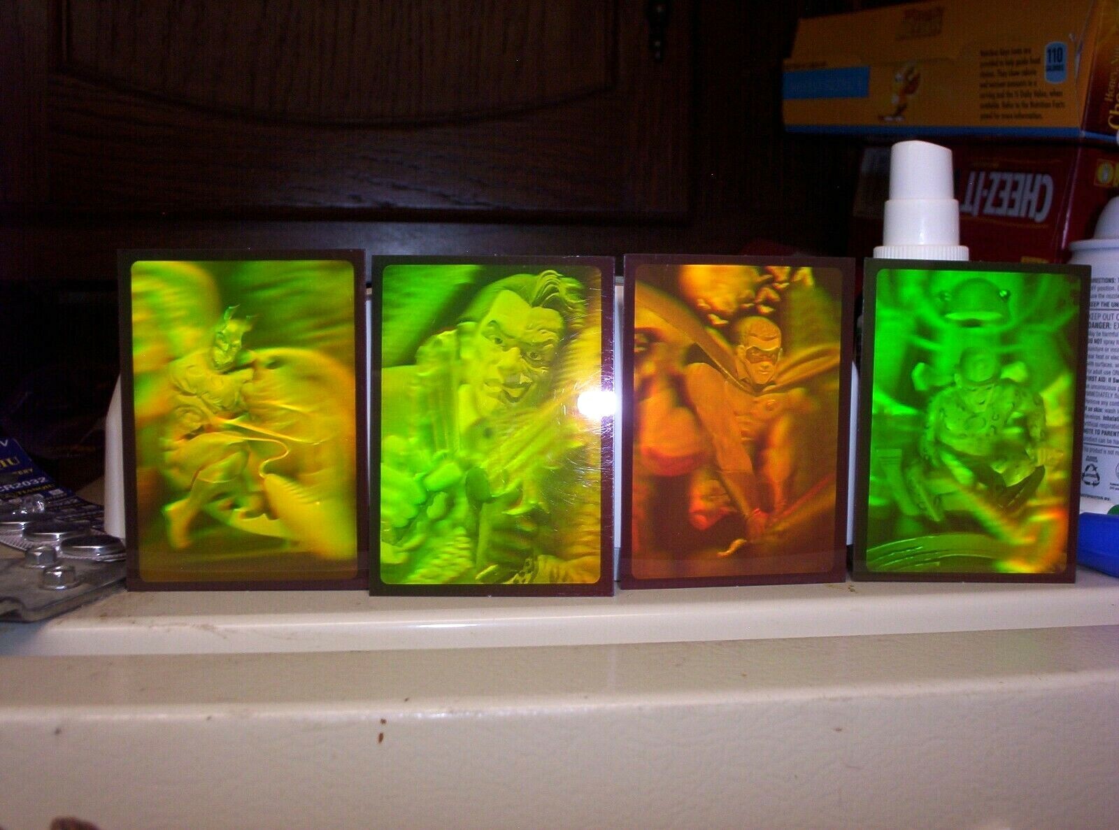1995 FLEER BATMAN FOREVER METAL INSERT 4 CARD HOLOGRAM SET GOTHAM RIDDLER ROBIN