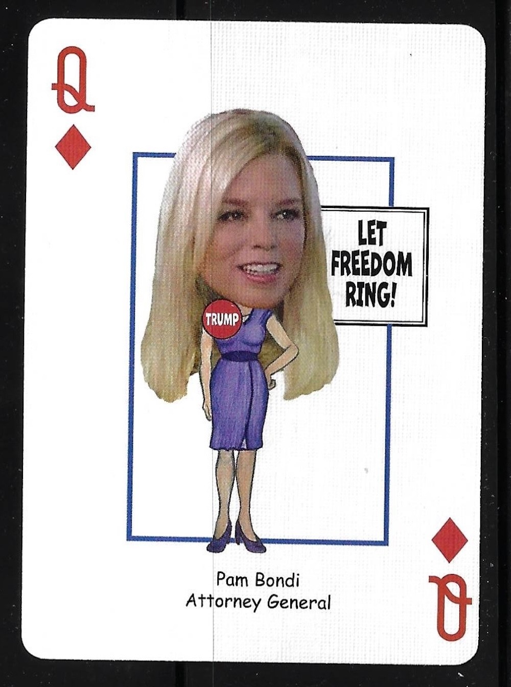 PAM BONDI – MAGA DONALD TRUMP SINGLE SWAP PLAYING CARD