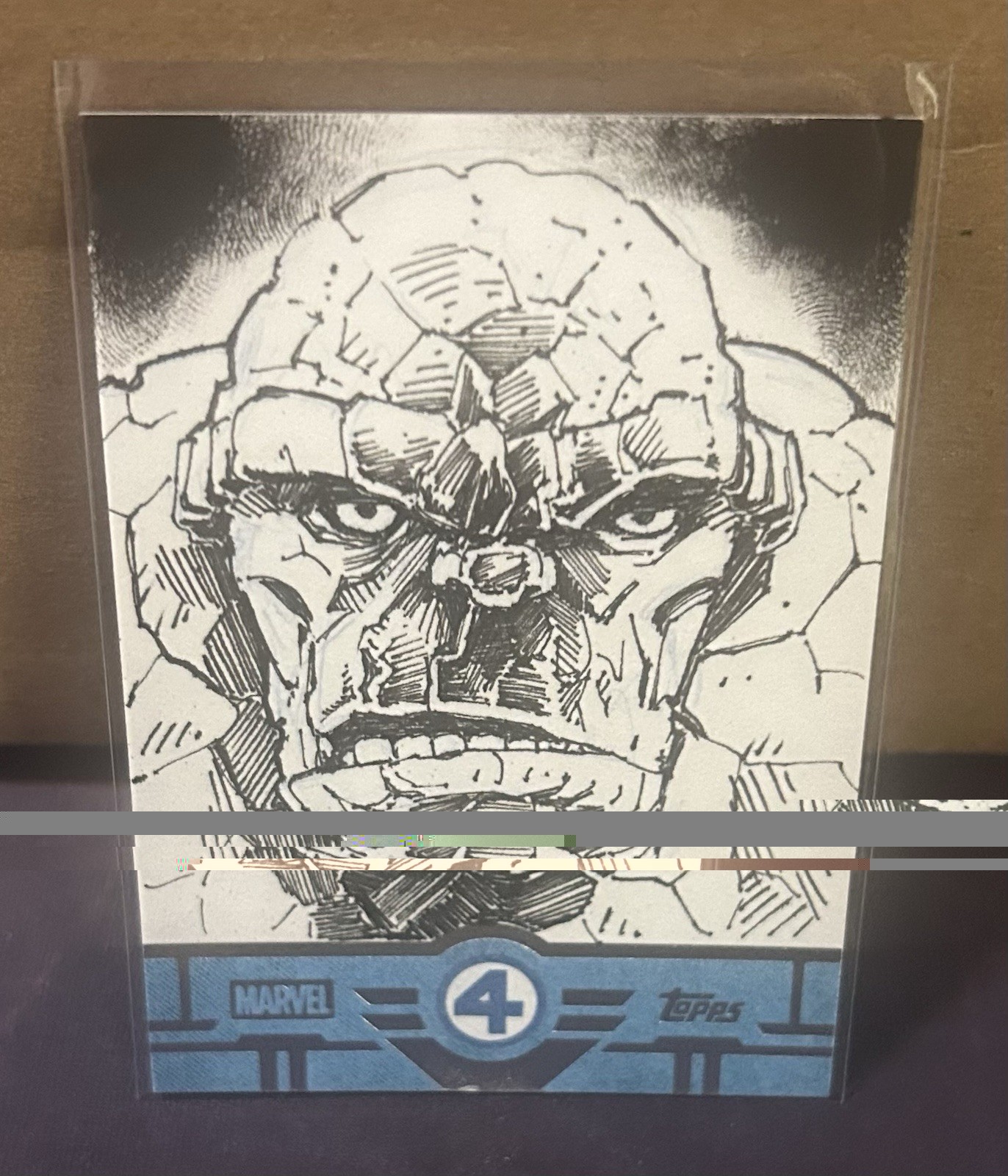 2025 Topps Finest Fantastic Four 1/1 Sketch THE THING by Gary Shipman AUTO