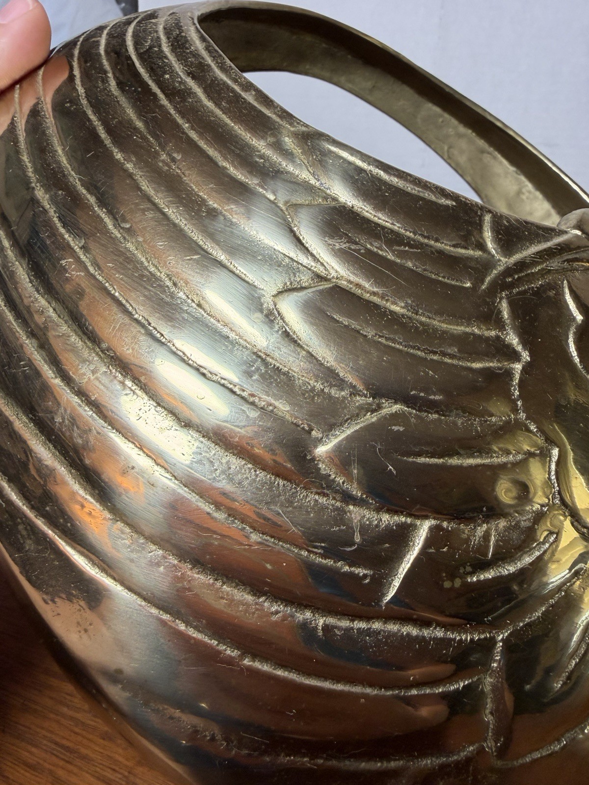 Vintage 11” Crane Bird Solid Brass Basket/planten Hollywood Regency Swan