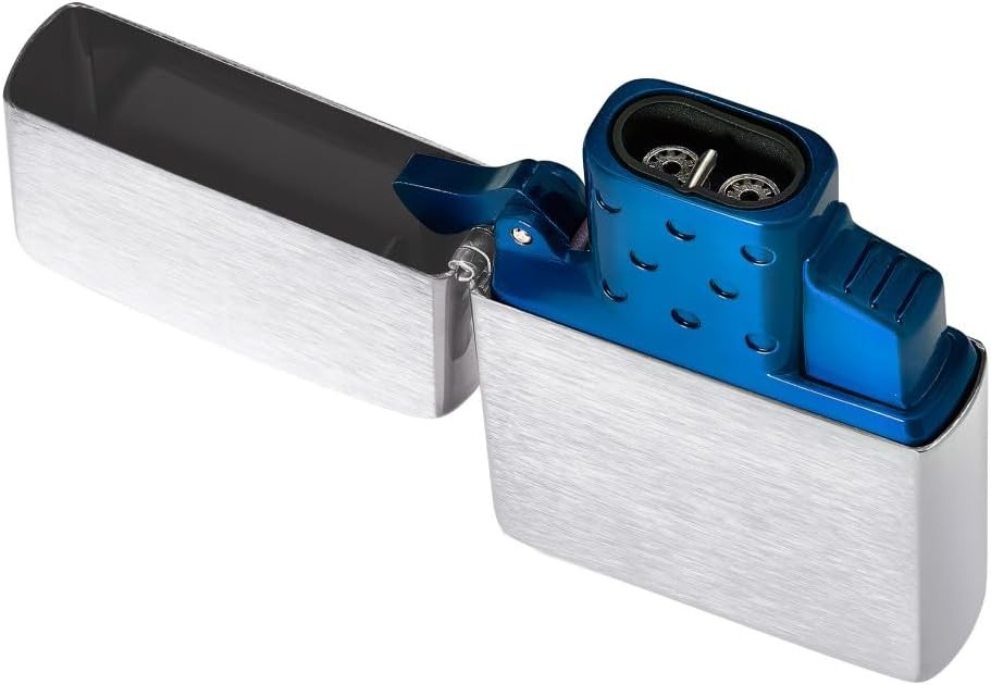 High Polish Blue Butane Lighter Insert Double Torch