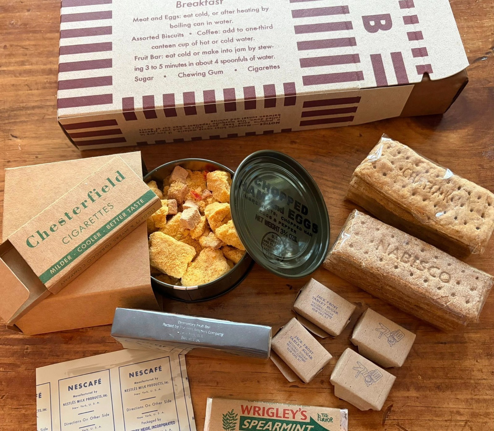 Complete Edible Late War Morale K Ration -Your Choice Breakfast Dinner or Supper