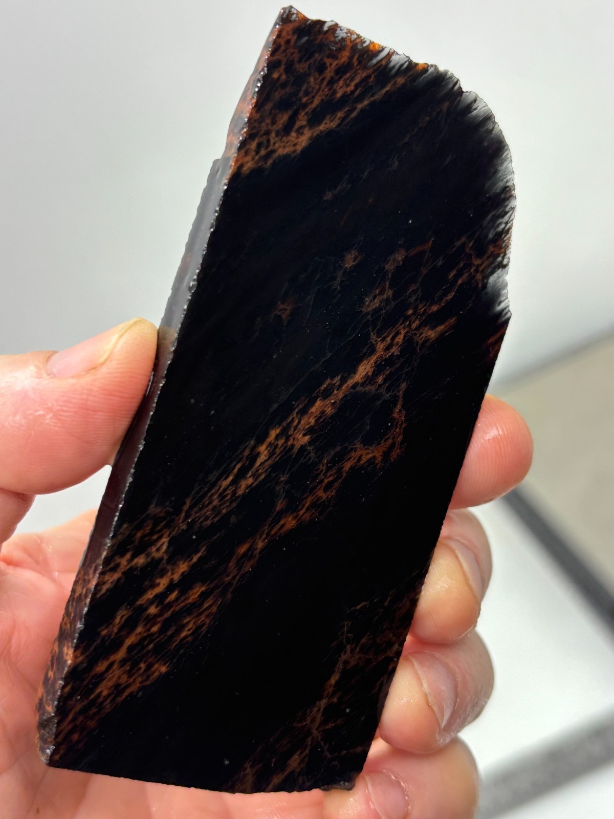 Tri-flow Sheen/Lace Obsidian Slab Lapidary Cabbing Knapping Combo ship avail