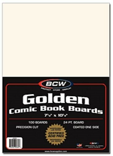 Pack / 100 BCW Golden Age Comic Book Acid Free Backing Boards white backers