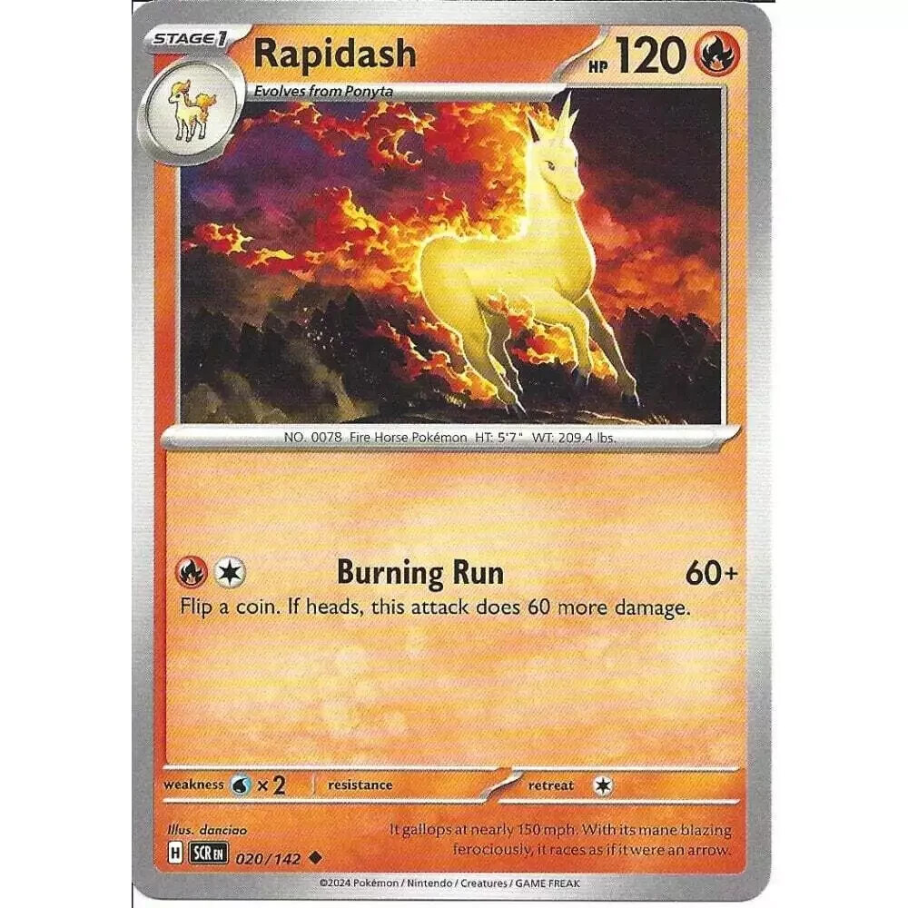 020/142 Rapidash : Uncommon Card : Stellar Crown : Pokemon Trading Card Game