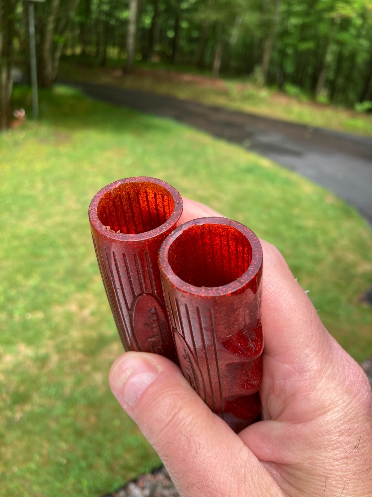 VTG Schwinn Stingray Muscle Bike 1971 Original Metallic Glitter Red Hand Grips