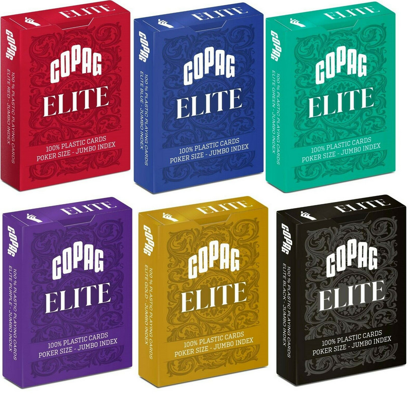 Copag Elite 100% Plastic Playing Cards – Poker Size Jumbo Index Value 6 Pack