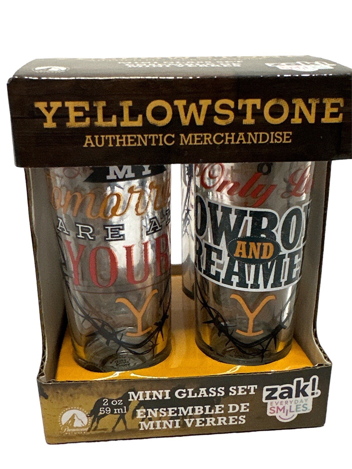 Yellowstone Four 2oz 59ml Mini Glass Set