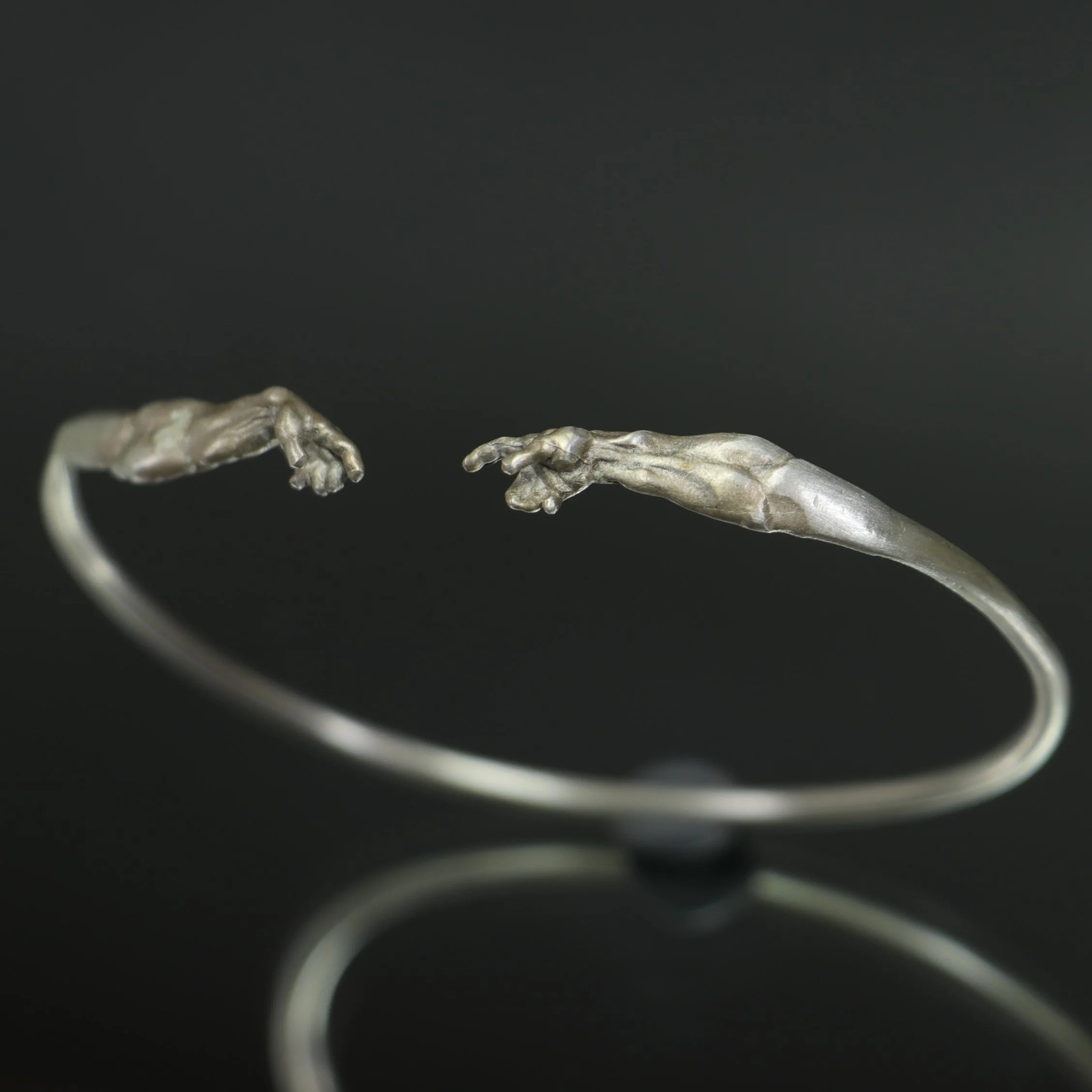 Silver Creation Of Adam Bracelet, Silver Men’s Bracelet, Art Bracelet