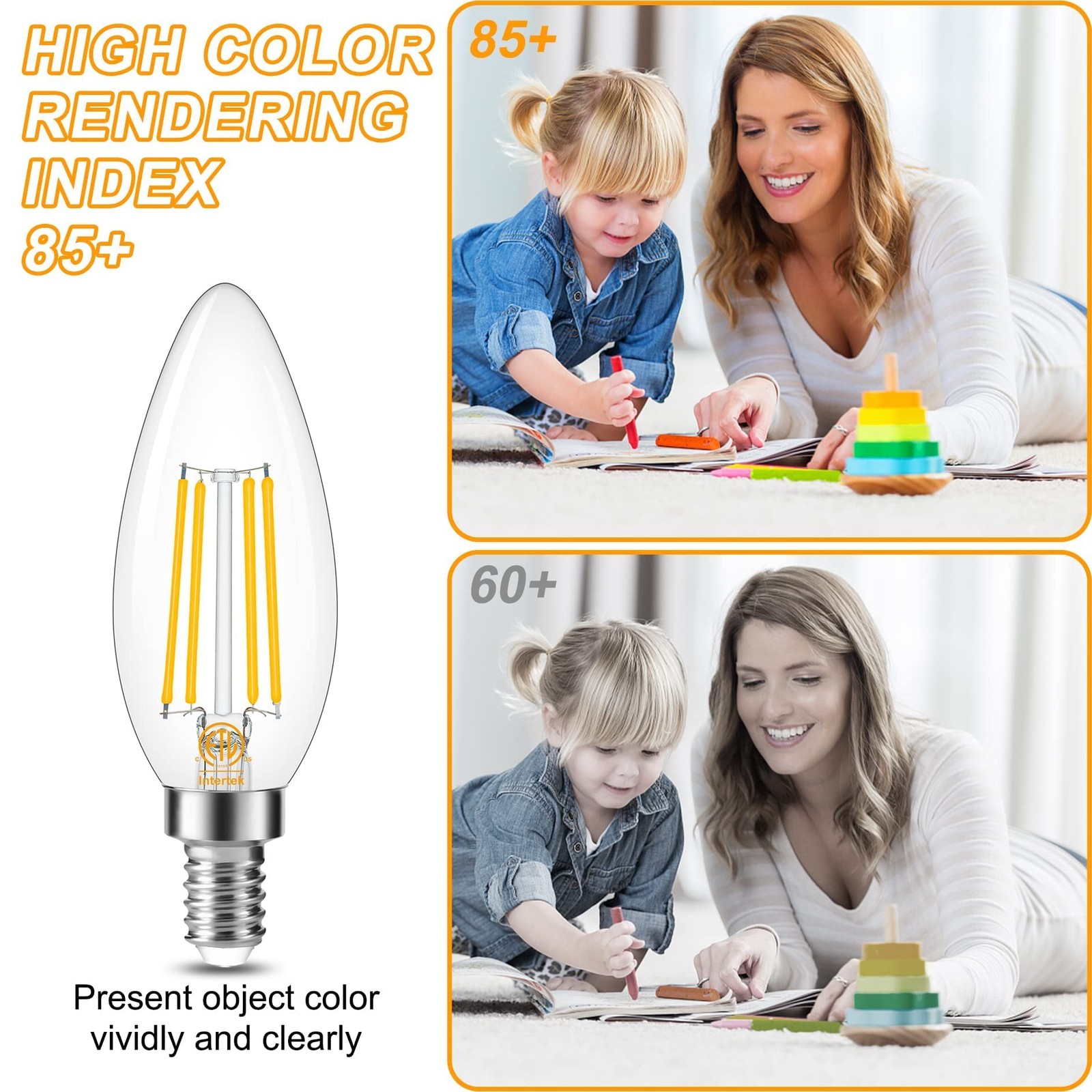 Cotanic E12 Base 3000K LED Light Bulbs 6 Count (Pack of 1), 3000k Soft White