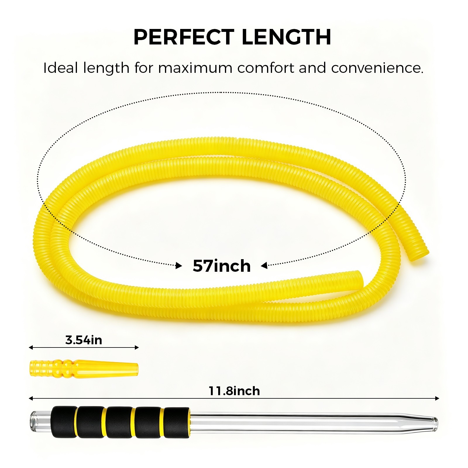 ((5 PACK)) WASHABLE DISPOSABLE 72” HOOKAH SHISHA HOSE ELASTIC WITH GLASS TIP-USA