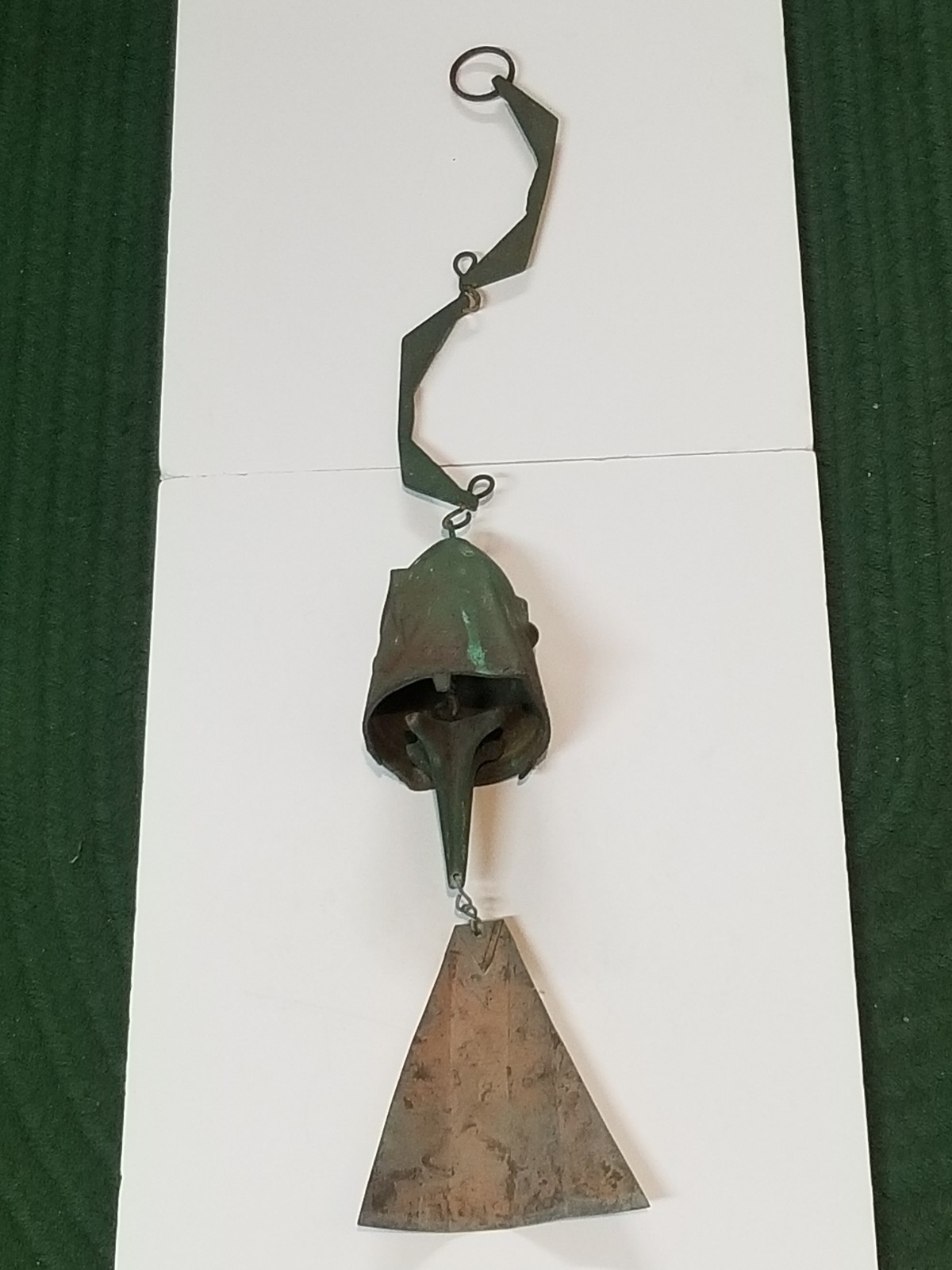 Vintage MCM PAOLO SOLERI ARCOSANTI BRONZE WIND CHIME BELL MARKED ~ VERY NICE