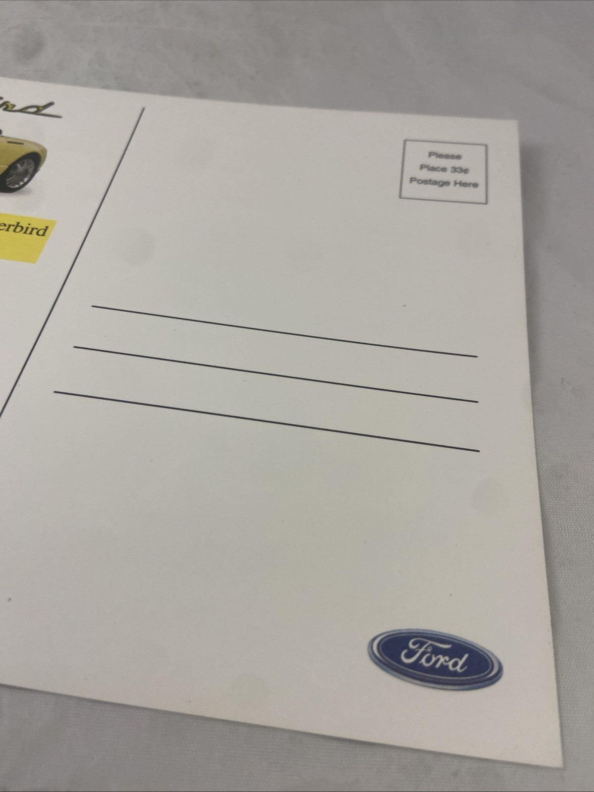 2000s Ford Thunderbird Concept – Vintage 2-Sided Dealer Sales Brochure Card MINT