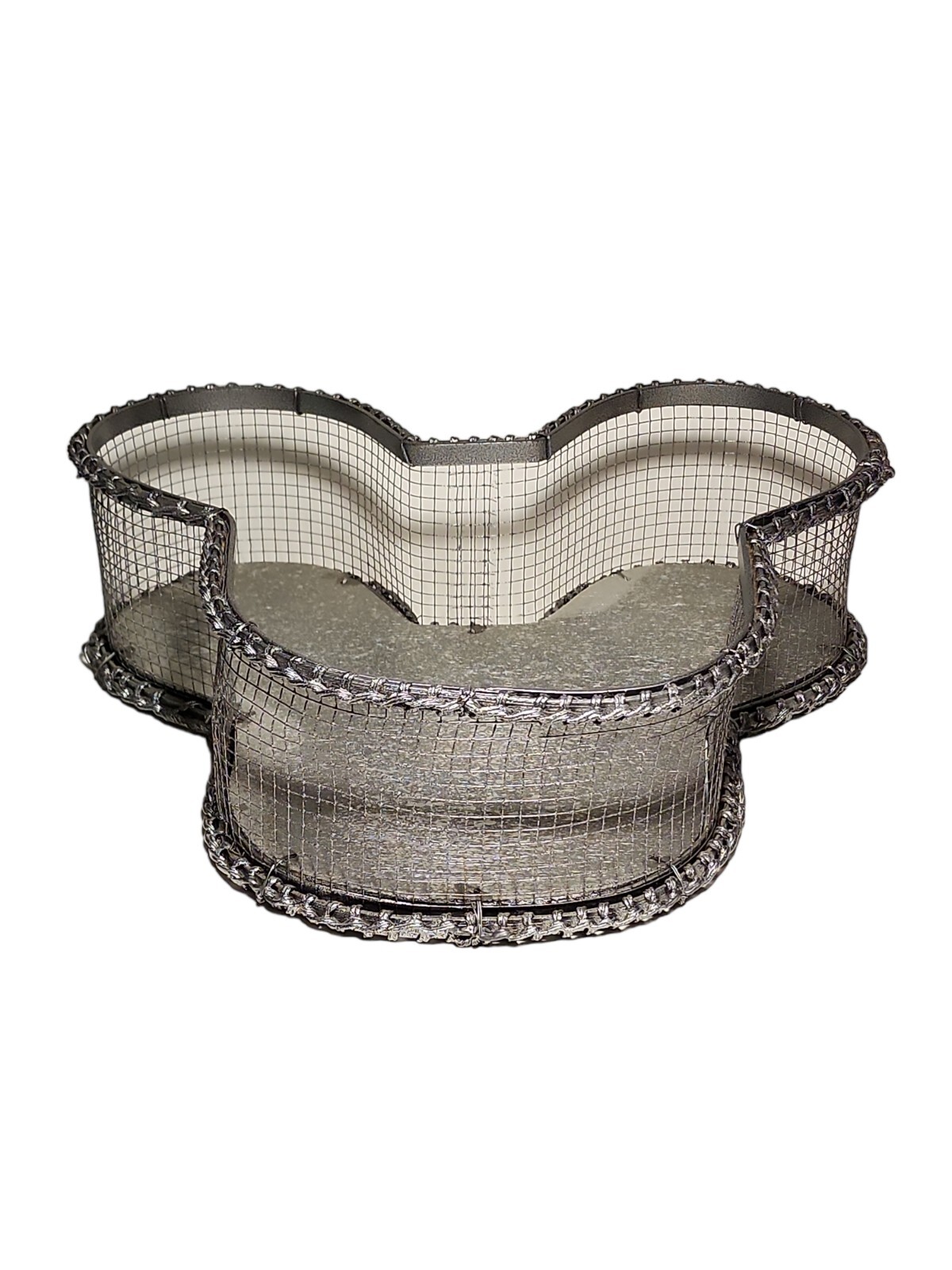Disney Store Mickey Head Silver Storage Basket Wire Wicker 14″ x 11″ Cast Member