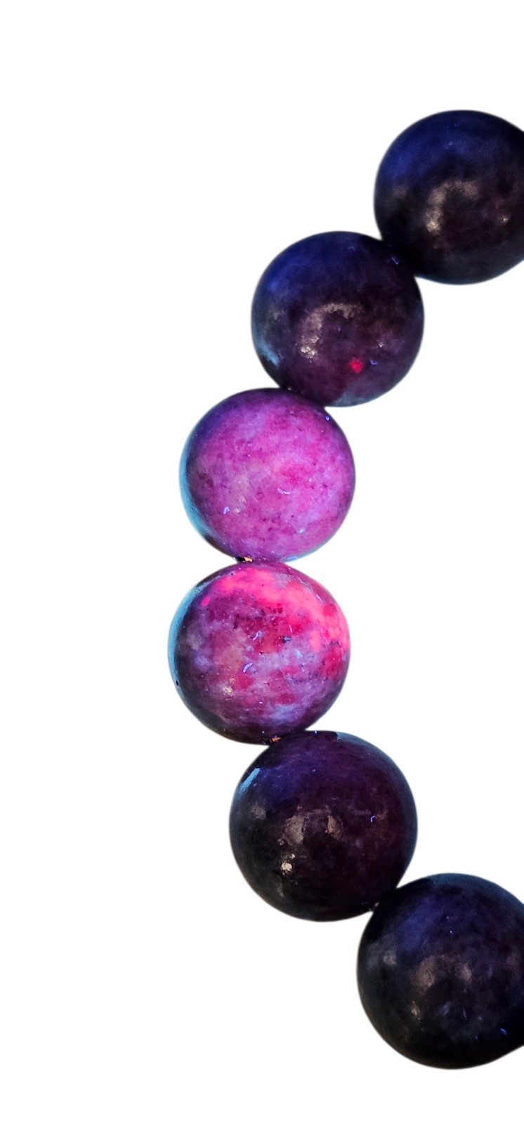 Blue Ruby Sapphire UV Reactive Crystal Bracelet 12mm Unisex Bracelet