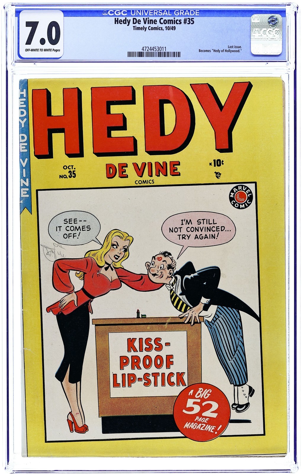 Hedy De Vine Comics #35 CGC 7.0 1949 4724453011