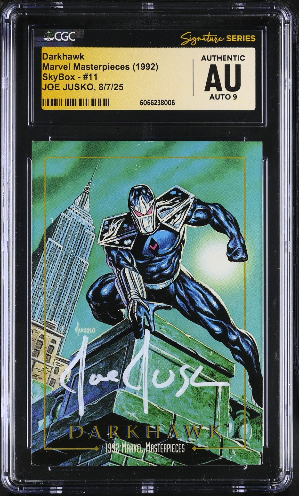 Marvel Masterpieces Darkhawk #11 CGC AUTO 9 signed Joe Jusko 1992 SKYBOX CARD