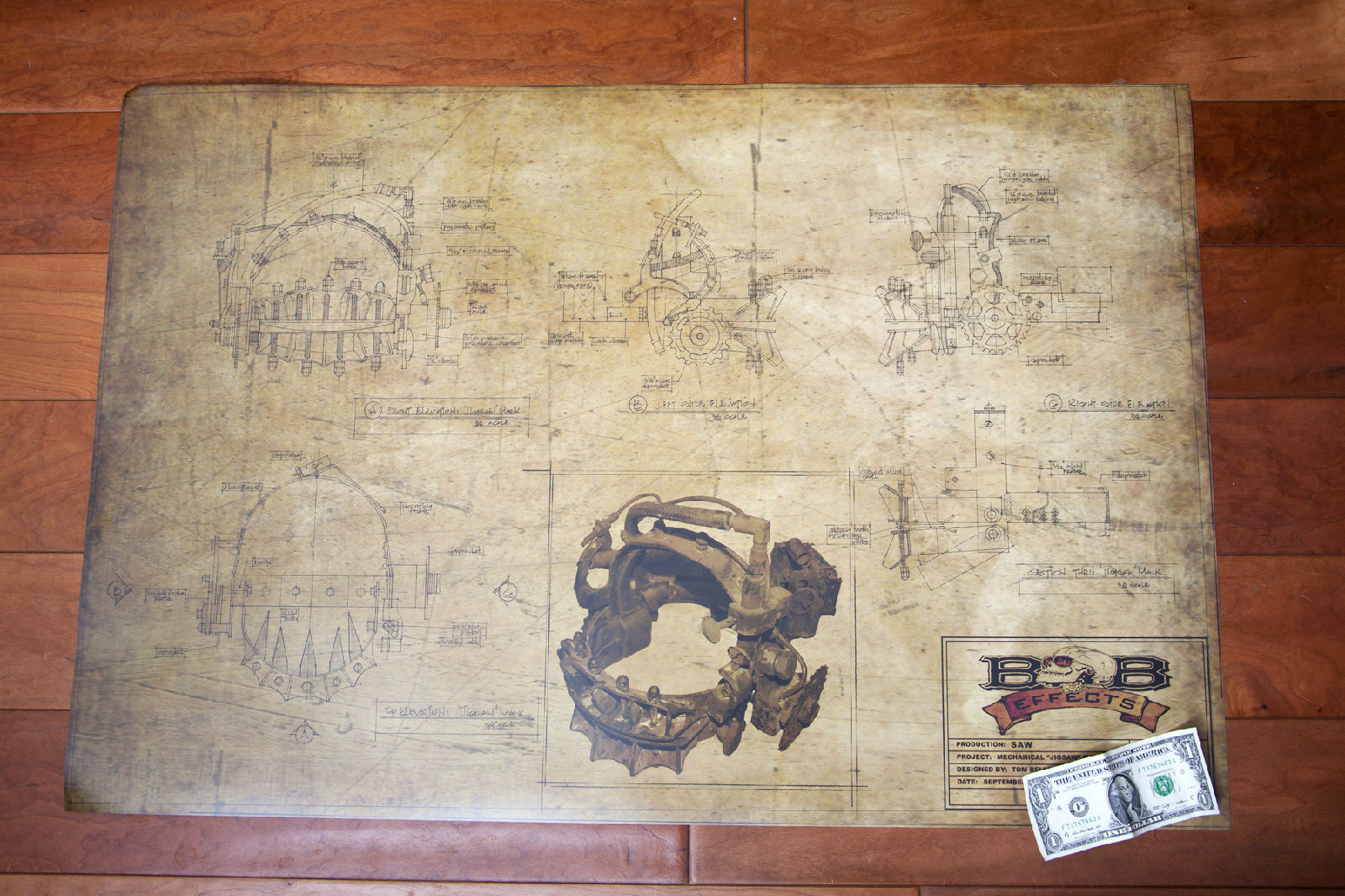 SAW Movie Prop – Reverse Bear Trap [ blueprint ] Very Limited And Rare Buy