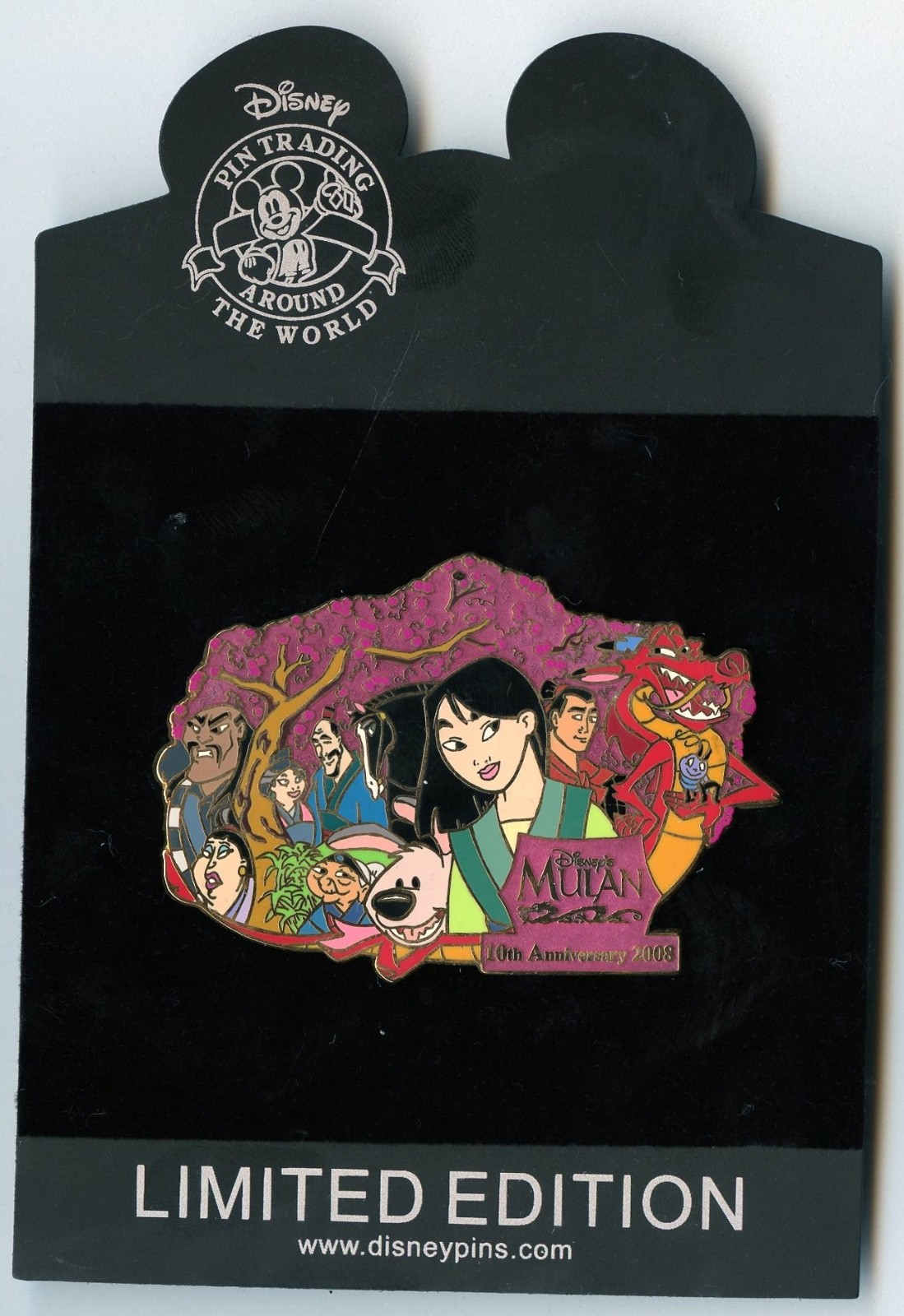 Disney Shopping 10th Mulan Little Brother Mushu Khan Shan Yu Jumbo LE 300 Pin