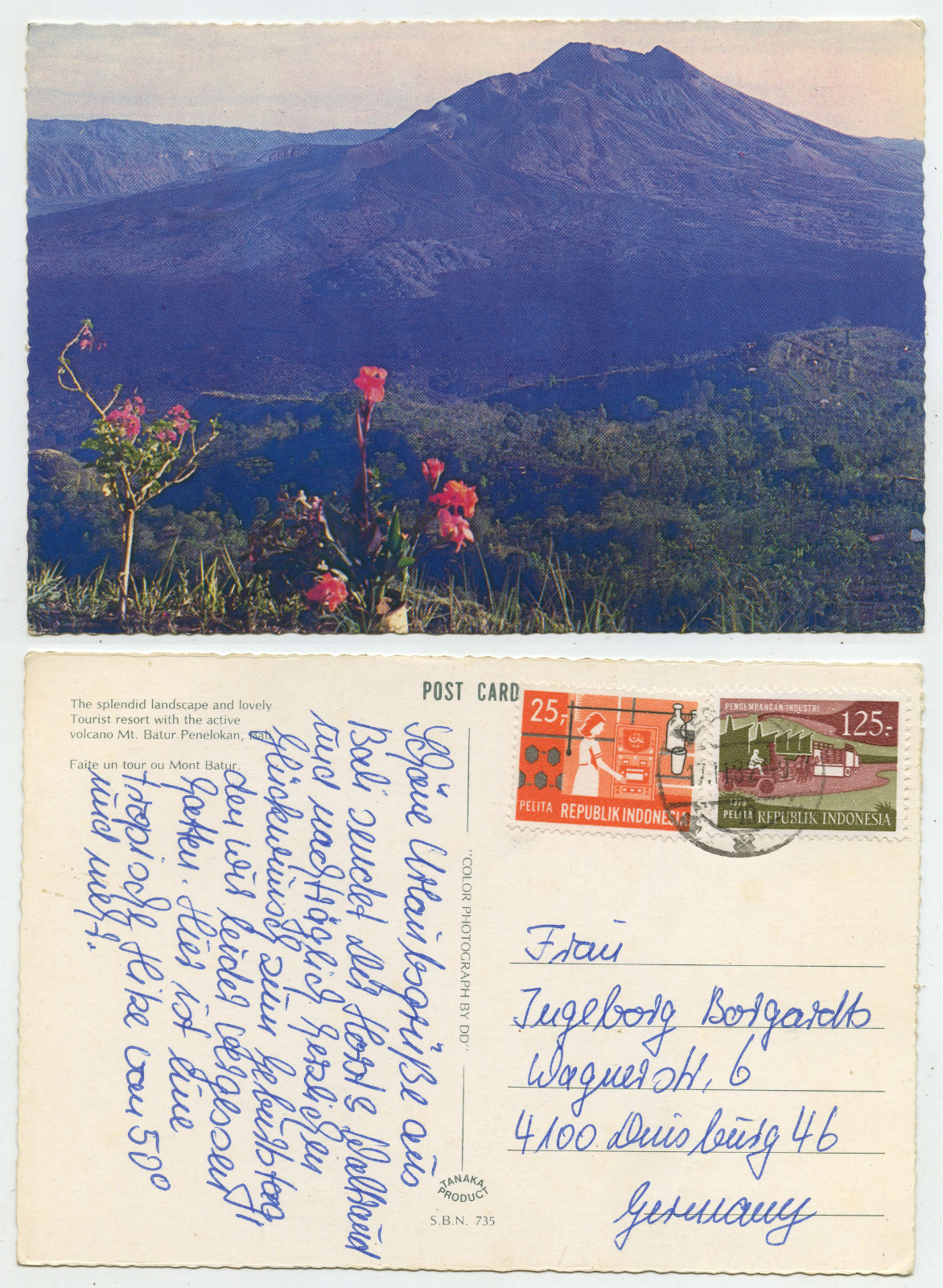 45858 – Indonesia – Bali – Mount Batur – Postcard, expired 17.11.1982
