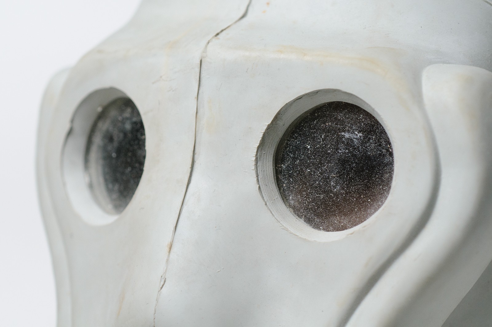 Rubber mask gray color from a warehouse of the Soviet period