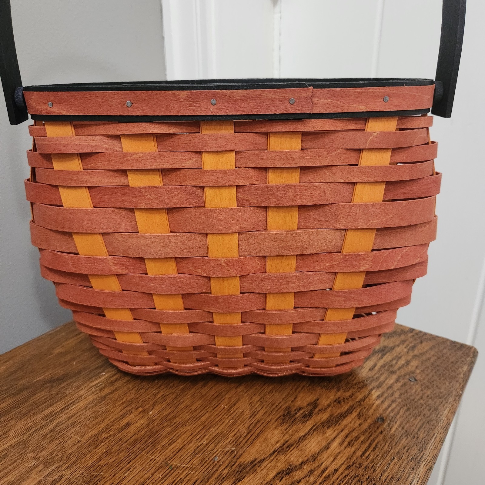 Longaberger 2011 Jack-o-Lantern Halloween Door Hanging Basket w/ Felt Face RARE