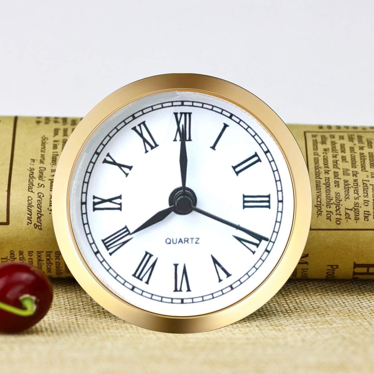 HILLHOME Mini Clock Insert 2.4 Inch (61 mm) Round Quartz Clock Fit-up Movement