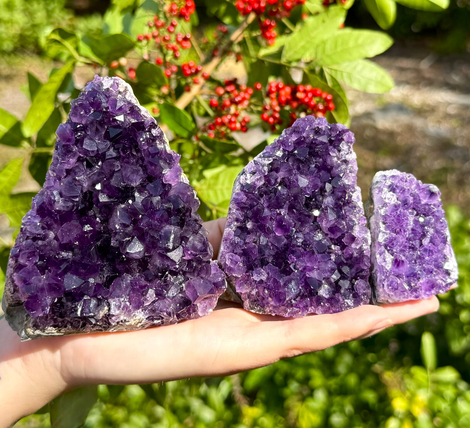 Amethyst Druze Crystal Cluster Cut Base Natural Goede Specimen: You Choose Size!