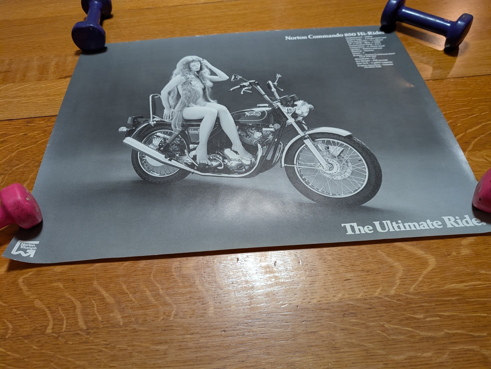 1975 Hi-Rider Norton 850 Commando Electric Start Poster Lady Godiva 060126