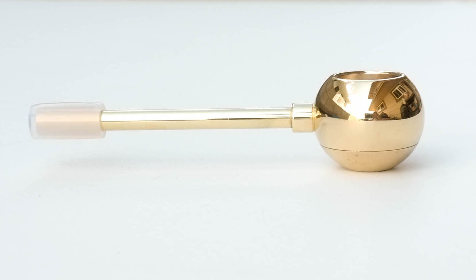 Disco Hand Pipe Polished Brass Chamber Pipe Screenless Tar Trap Made in Hawaii