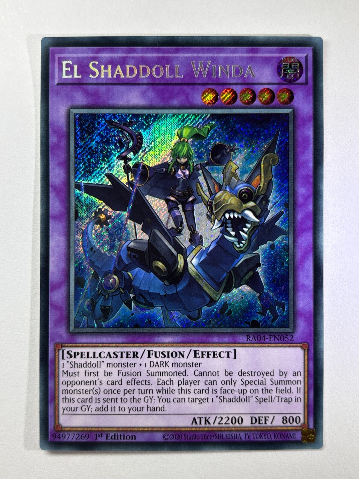El Shaddoll Winda RA04-EN052 Secret Rare 1st Edition YuGiOh Card